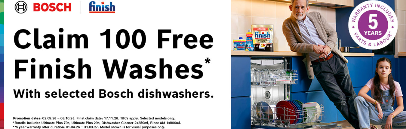 Enjoy 100 free washes with Bosch