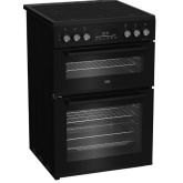 Beko EDC6731K 60Cm Double Oven Electric Cooker With Vitroceramic Hob - Black
