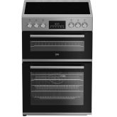 Beko EDC6731S 60Cm Double Oven Electric Cooker With Vitroceramic Hob - Silver