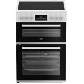 Beko EDC6731W 60Cm Double Oven Electric Cooker With Vitroceramic Hob - White