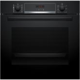 Bosch HQA574BB3B Series 4, Built-in oven with added steam function, 60 x 60 cm, Black