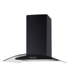 Cata UBSCG60BK 60Cm Curved Glass Chimney Hood