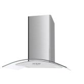 Cata UBSCG60SS 60Cm Curved Glass Chimney Hood