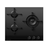 Fisher + Paykel CG603DLPGB4 Fisher & Paykel CG603DLPGB4 60cm 3 Burner Gas Hob - Black Glass