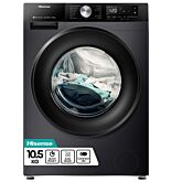 Hisense WF3S1043BB3 10.5Kg 1400 Spin Steam Washing Machine - Black