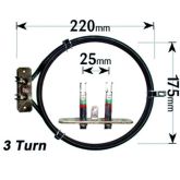 Homark, Candy, Delonghi Cooker Fan Oven Element 3 Turn 2500W ELE2015