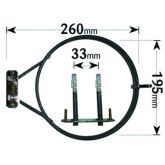 Homark / Hygena Cooker Fan Oven Element 2 Turn 2200W ELE2035