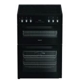 Hotpoint HDE6VDC2B1 60Cm Double Oven Electric Cooker With Ceramic Hob - Black