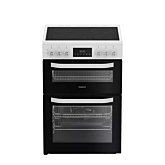 Hotpoint HDE6VDW 60Cm Double Electric Ceramic Cooker - White