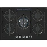 Neff T27PIQ4S0 75cm Black Tempered Glass, 5 burner, 4.0kW Wok burner, Optimised FlameSelect, 5 Dishw