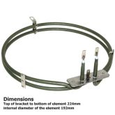 Beko ELE2110 Fan Oven Element 1800Watt Pattern Part