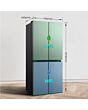 Fridgemaster MQ79395ES 79.4Cm 65/35 Total No Frost American Fridge Freezer - Silver
