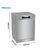 Hisense HS642D90XUK Dishwasher - Stainless Steel - 14 Place Settings