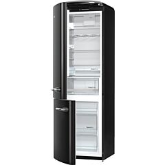 Gorenje ORK193BK-L Retro Fridge freezer with fan assisted cooling in the fridge Left Hand Hinge Black