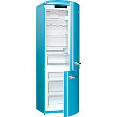 Gorenje ORK193BL Retro Fridge freezer with fan assisted cooling in the fridge Right Hand Hinge Baby Blue