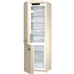 Gorenje ORK193C-L Retro Fridge freezer with fan assisted cooling in the fridge Left Hand Hinge Cream