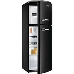 Gorenje RF60309OBK Retro Fridge Freezer Black Right Handed Hinged Door