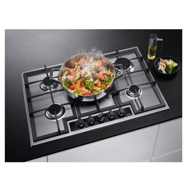 AEG HGB75420YM 75cm Gas Hob - Stainless Steel