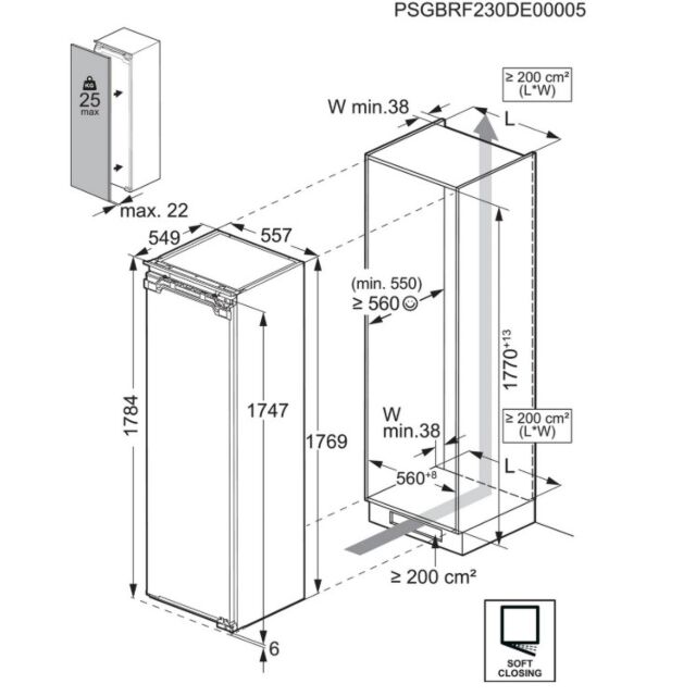 AEG NSK6D181EC Fully Integrated Larder Fridge - Fixed Hinge