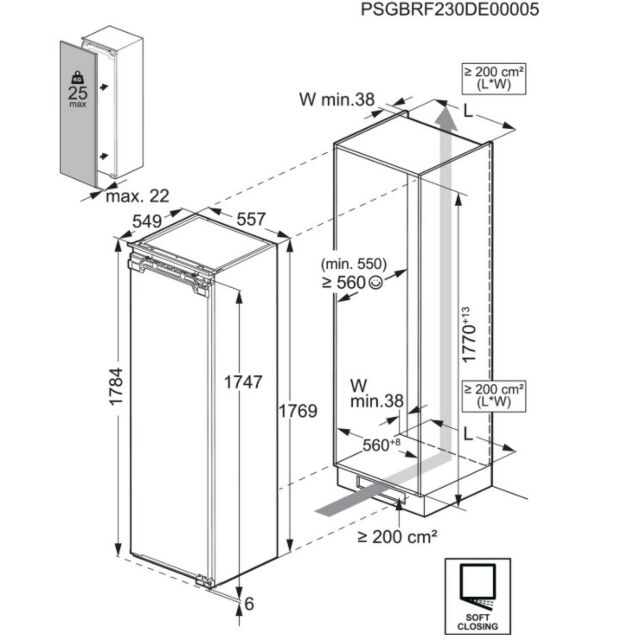 AEG NSK6D181EC Fully Integrated Larder Fridge - Fixed Hinge