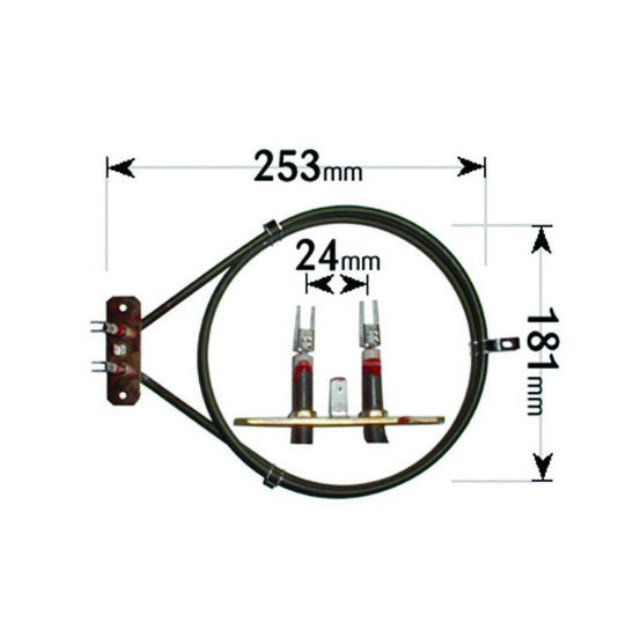 Cooker Fan Oven Element Ariston / Homark 2 Turn 2000W ELE1100