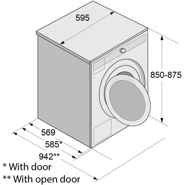 Asko W6098X_S_UK 9Kg 1800 Spin Washing Machine - Stainless Steel