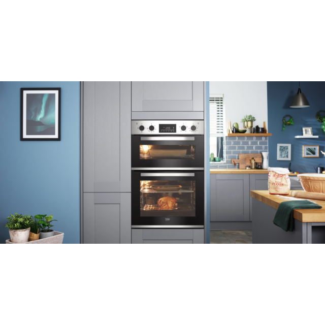 Beko CDFY22309X Built In Electric Double Oven - Stainless Steel - A Energy Rated