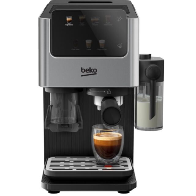 Beko CED7524X Espresso Machine With Integrated Grinder And Milk Cup - Silver