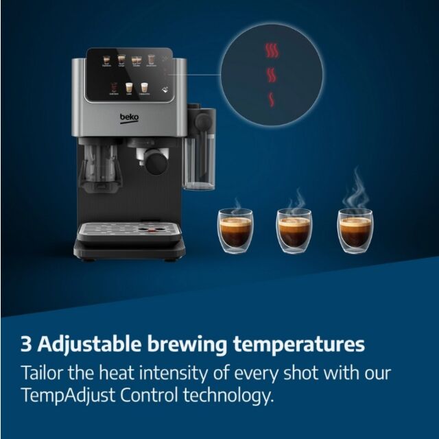 Beko CED7524X Espresso Machine With Integrated Grinder And Milk Cup - Silver