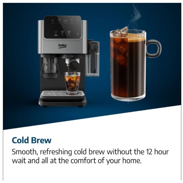 Beko CED7524X Espresso Machine With Integrated Grinder And Milk Cup - Silver