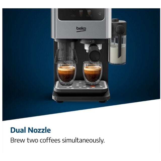 Beko CED7524X Espresso Machine With Integrated Grinder And Milk Cup - Silver