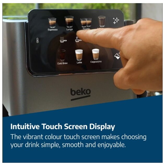 Beko CED7524X Espresso Machine With Integrated Grinder And Milk Cup - Silver