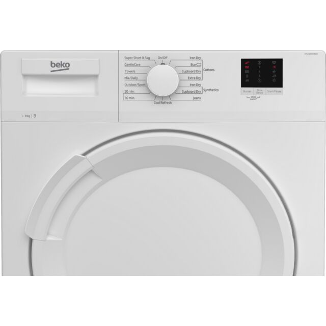 Beko DTLCE80041W 8Kg Condenser Tumble Dryer - White - B Energy Rated
