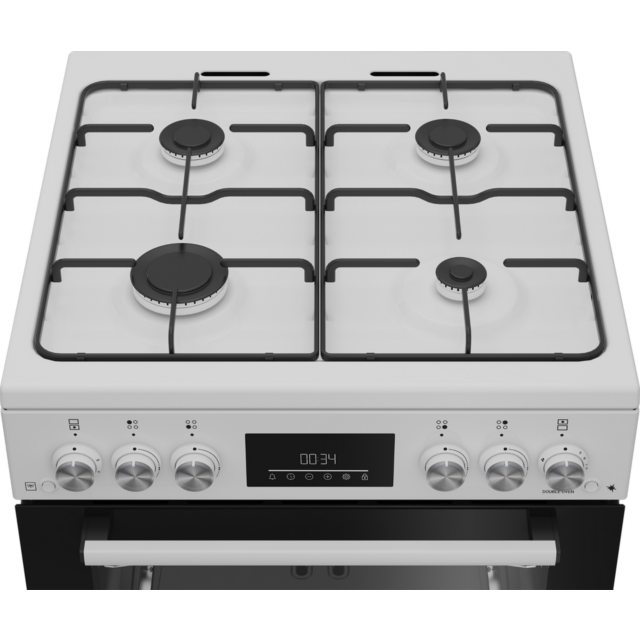 Beko Edg6231w 60Cm Double Cooker With Enamel Hob - White