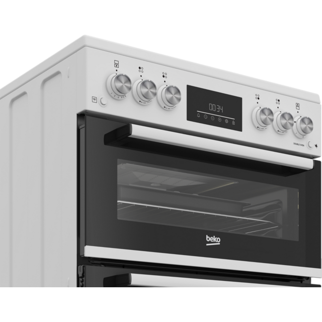 Beko Edg6231w 60Cm Double Cooker With Enamel Hob - White