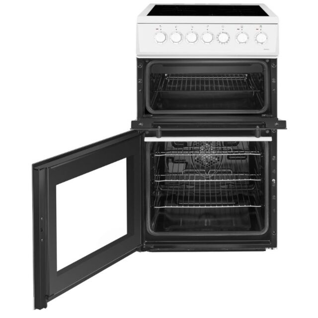 Beko EDVC503W Freestanding Double Electric Oven with Ceramic Hob In White