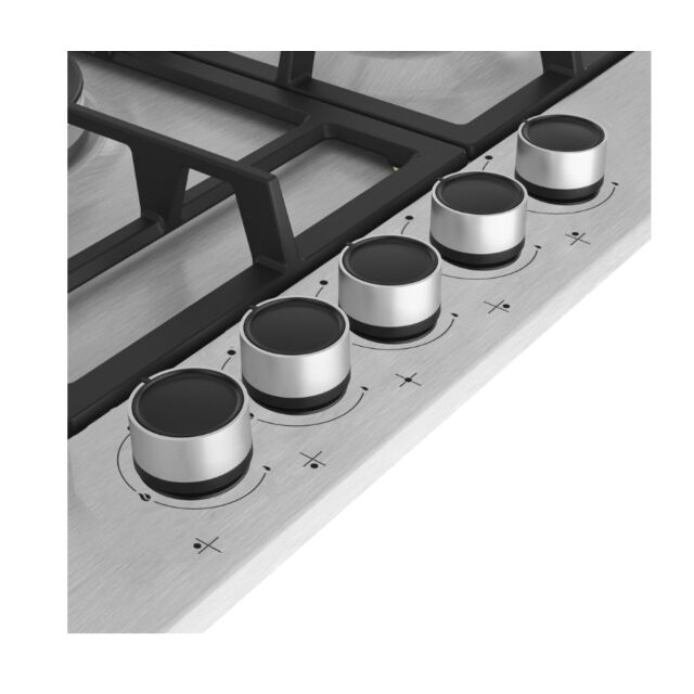 Beko HIAW75225SXE 75Cm Gas Hob With Front Knob Controls - Stainless Steel