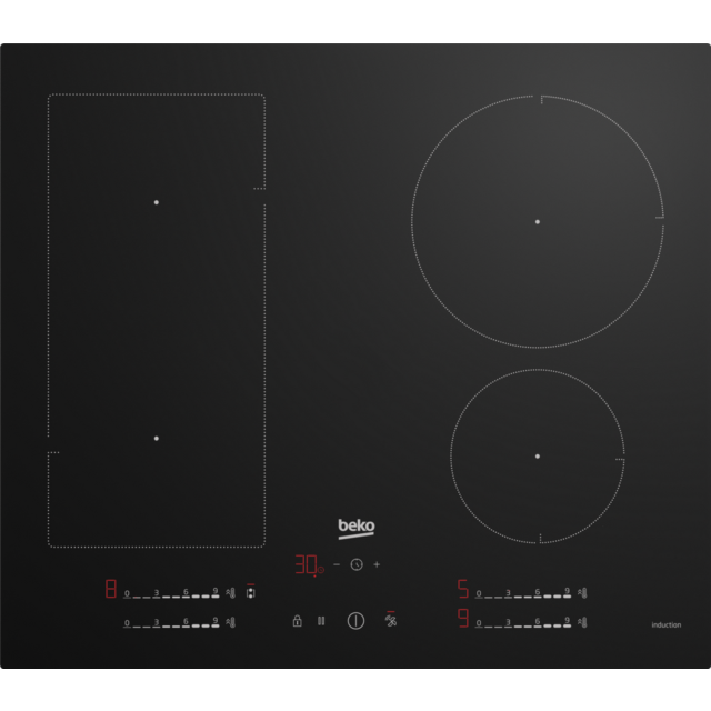 Beko HIIP64530UFT 59Cm Electric Hob - Black Plug & Play