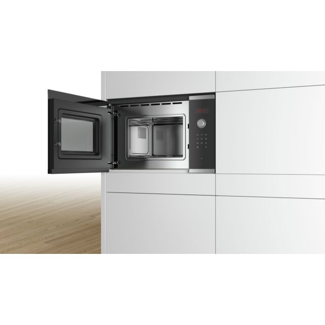 Bosch BFL523MS0B Series 4, Built-in microwave oven, Stainless steel, 20L