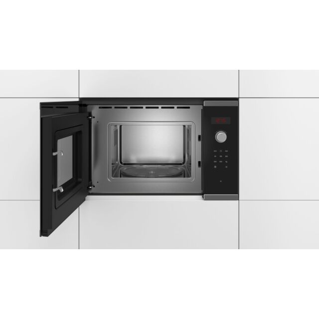 Bosch BFL523MS0B Series 4, Built-in microwave oven, Stainless steel, 20L