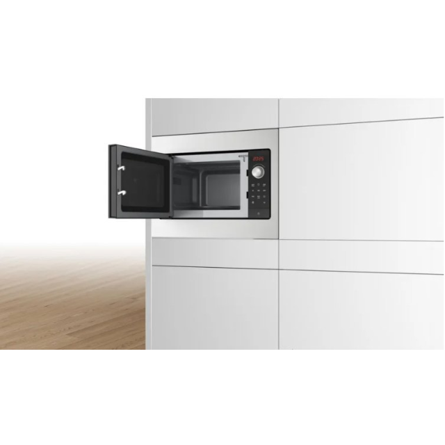 Bosch BFL523MS3B Series 2, Built-in microwave oven, Stainless steel - Red display, up to 800W, 20L