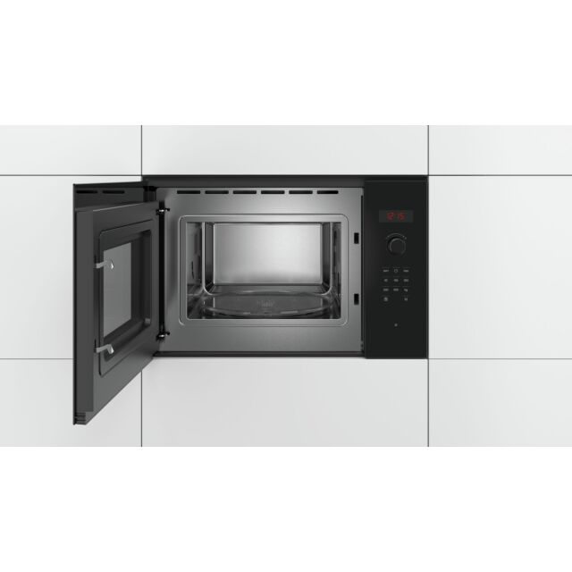 Bosch BFL553MB0B Series 4, Built-in microwave oven, 59 x 38 cm, Black Red display, upto 900W, 25L