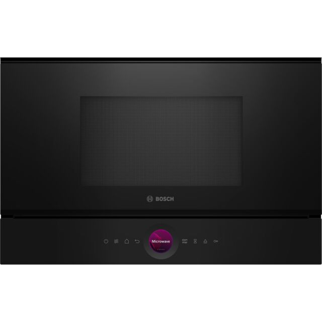 Bosch BFL7221B1B Series 8, Built-in microwave oven, Black, 21L
