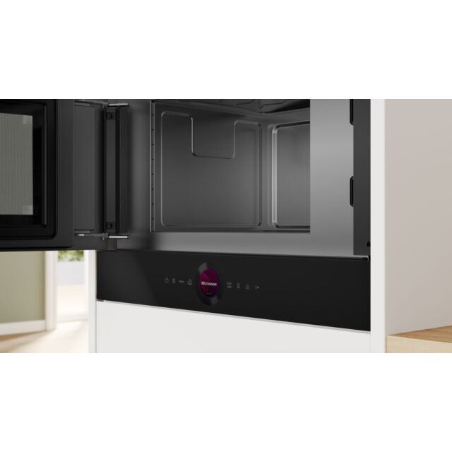 Bosch BFL7221B1B Series 8, Built-in microwave oven, Black, 21L