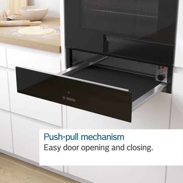 Bosch BIC7101B1B Series 8, Built-in warming drawer, 60 x 14 cm, Black 