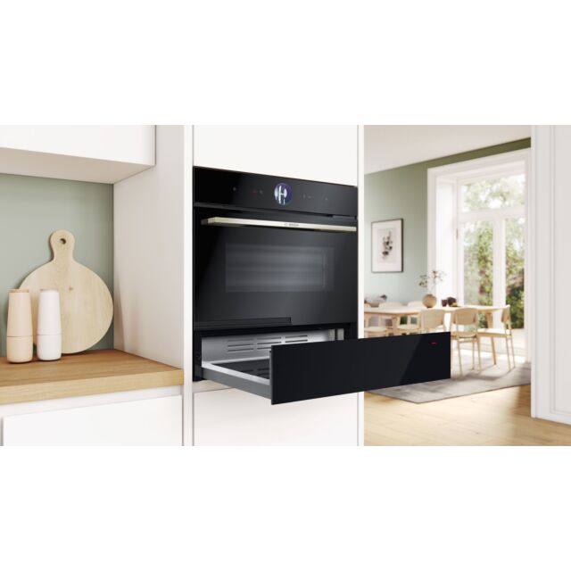 Bosch BIC7101B1B Series 8, Built-in warming drawer, 60 x 14 cm, Black 