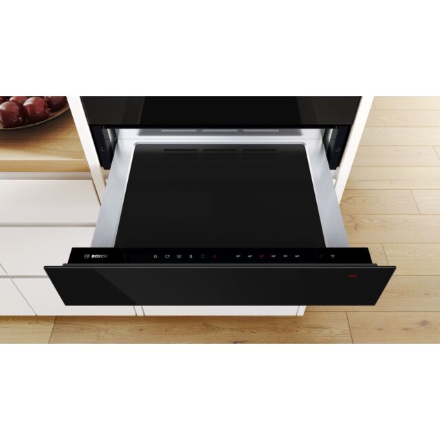 Bosch BIC7101B1B Series 8, Built-in warming drawer, 60 x 14 cm, Black 
