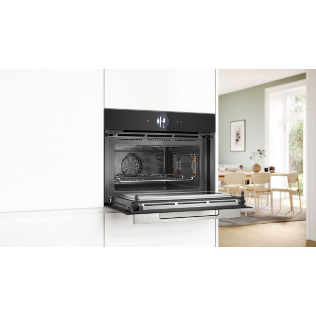 Bosch CMG7761B1B Series 8, Built-in compact oven with microwave function, 60 x 45 cm, Black