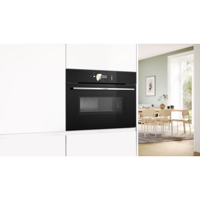 Bosch CMG778NB1 Series 8, Built-in compact oven with microwave function, 60 x 45 cm, Black