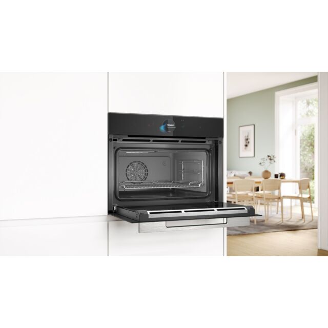 Bosch CSG7584B1 Series 8, Built-in compact oven with steam function, 60 x 45 cm, Black